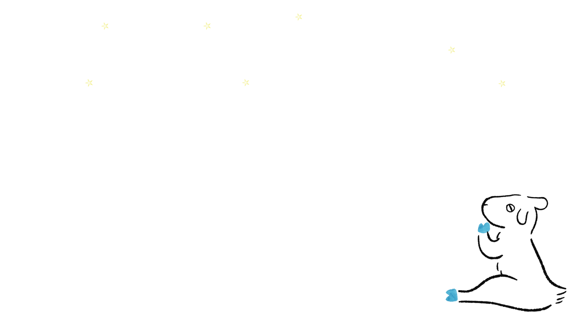 願い事をしているヤギさん。空は満天の星